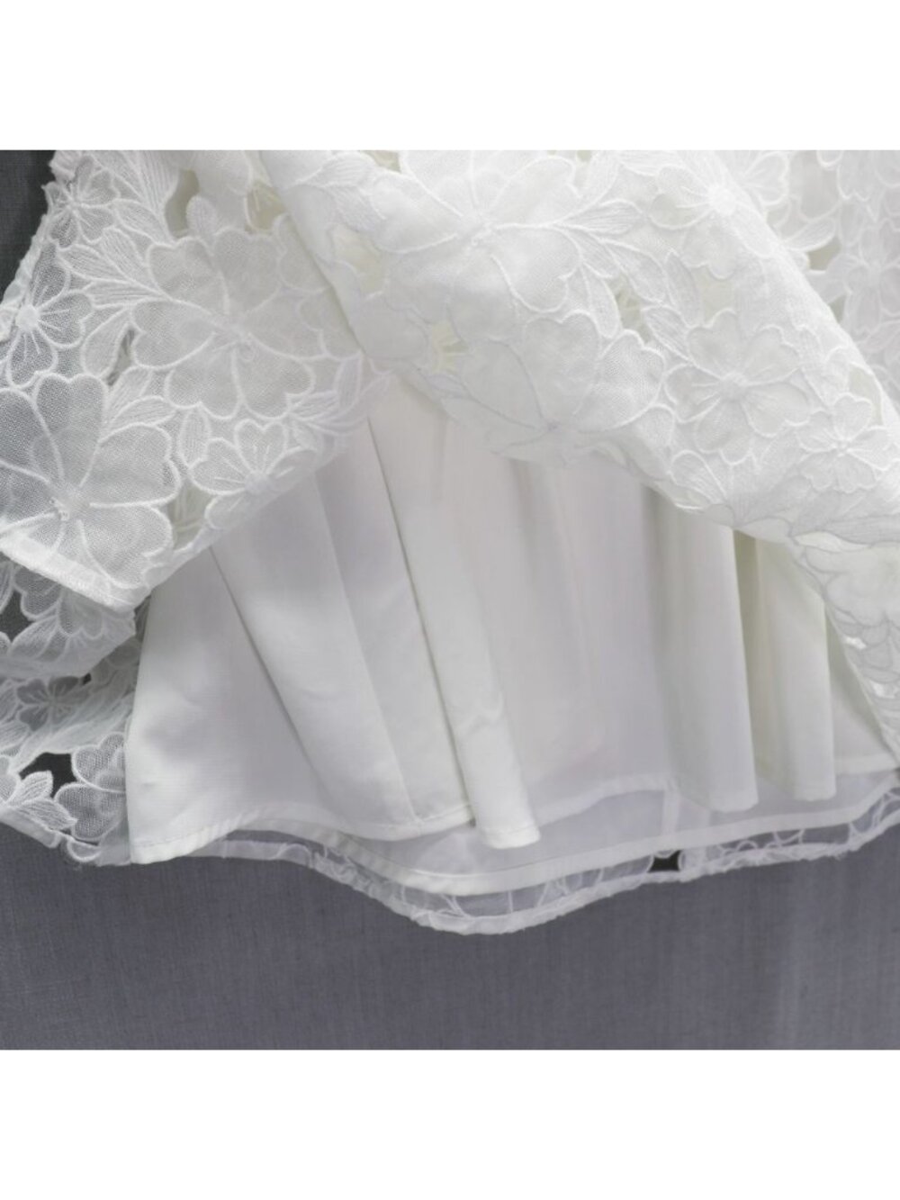 For Love & Lemons Leighton 3D White Lace Mini Dress Medium Bride Event Boho - Picture 11 of 16